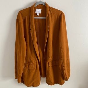 Old Navy Linen Blend Women’s Blazer Jacket XL Burnt Orange / Brown